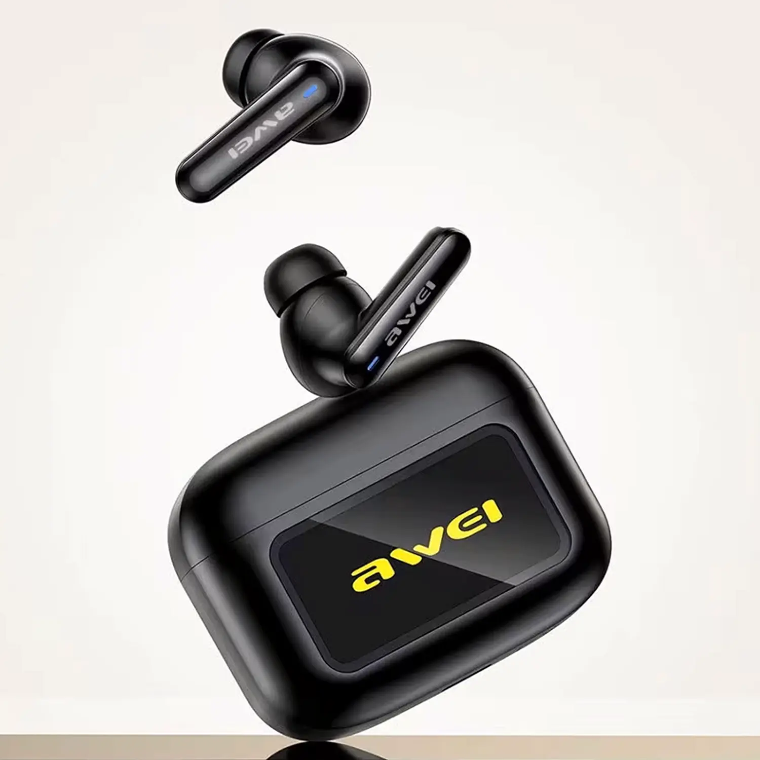 Audífonos TWS con Pantalla Awei T56 ANC, negro.