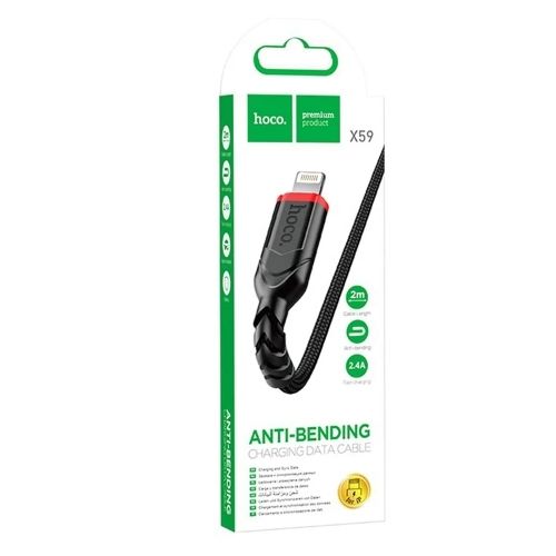 Cable Hoco X59 Victory USB a Lightning 2M Negro