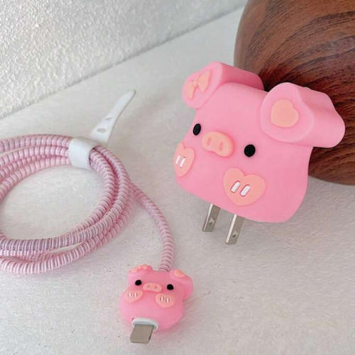 Set 4 Piezas Protector de Cargador Cerdito