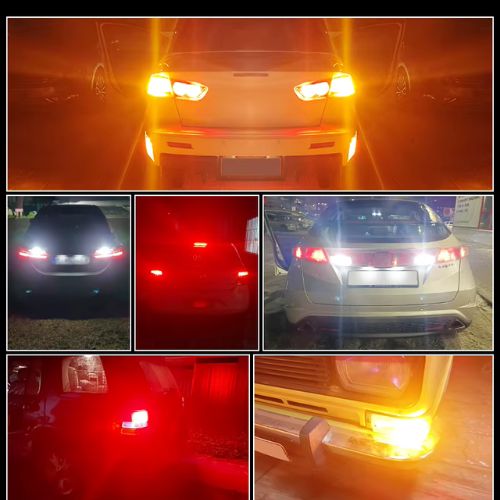 Bombillas LED 7440 W21W T20 — Yirui 144SMD | 12V–48V | 20W | 2200 lm | Blanco / Ámbar