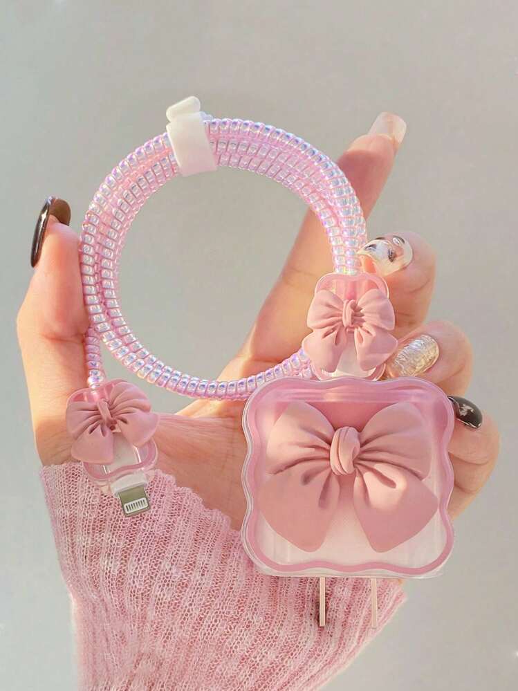 Set 5 Piezas Protector de Cargador Mono Rosa