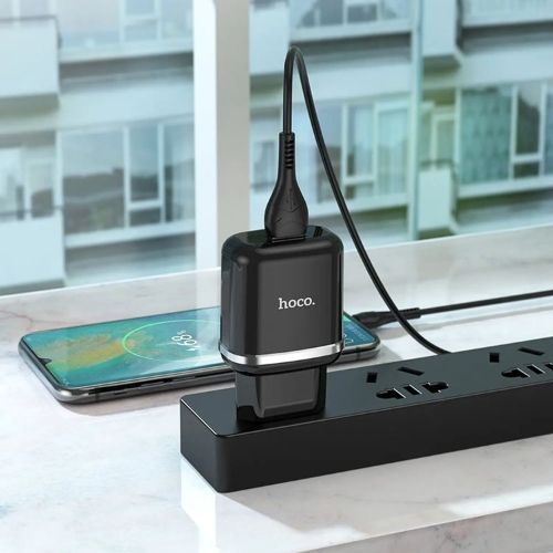 Cargador Hoco N3 QC3.0 con Cable Usb C Negro