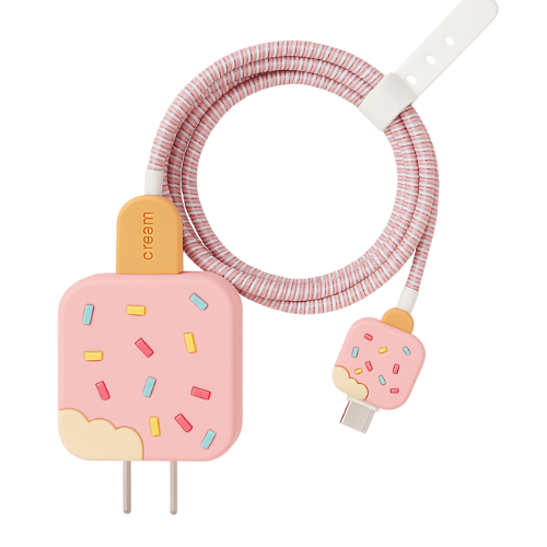 Set 5 Piezas Protector de Cargador Helado Rosa